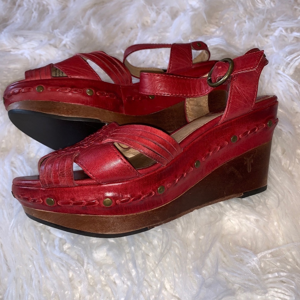 🔸 Frye - Carlie Hurache Woven Heels - Picture 2 of 7